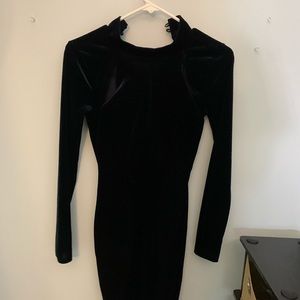 Charlotte Russe Velvet blue dress, button neck